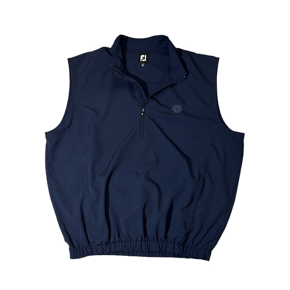 FootJoy mens XL navy blue solid 1/2 zip pullover performance golf vest EUC